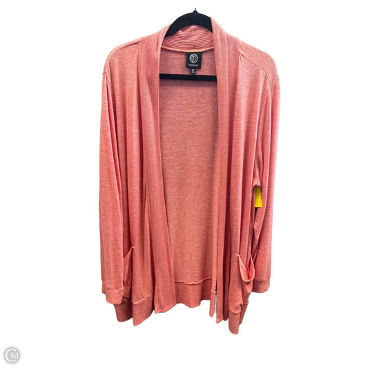 Cardigan By Bobeau In Coral, Size: 2x