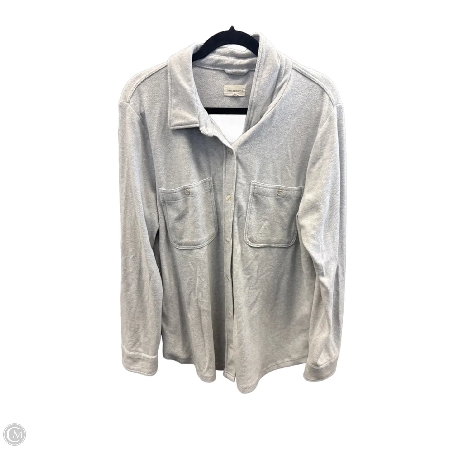 Jacket Shirt By Thread And Supply In Grey, Size: 1x