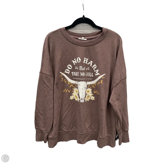 Top Long Sleeve By Maurices In Brown, Size: 2x