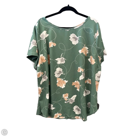 Blouse Short Sleeve By Ava & Viv In Green, Size: 2x