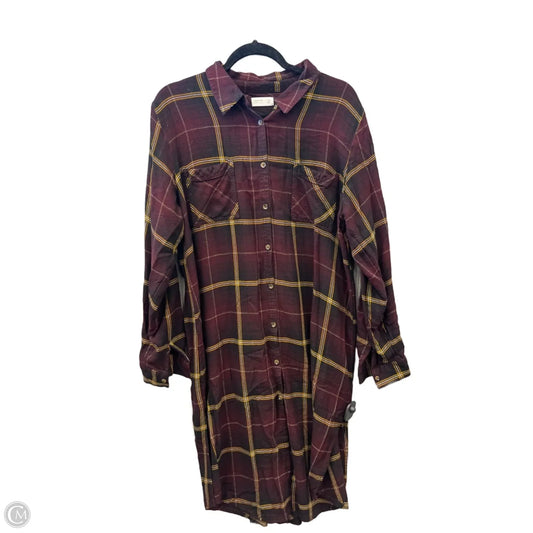Tunic Long Sleeve By Maurices In Plaid Pattern, Size: Xxl