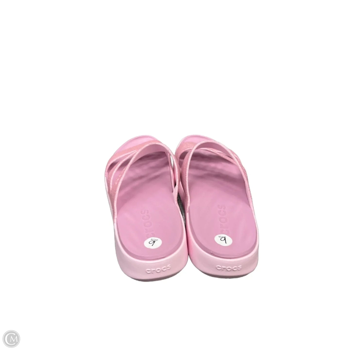Sandals Flats By Crocs In Pink, Size: 9