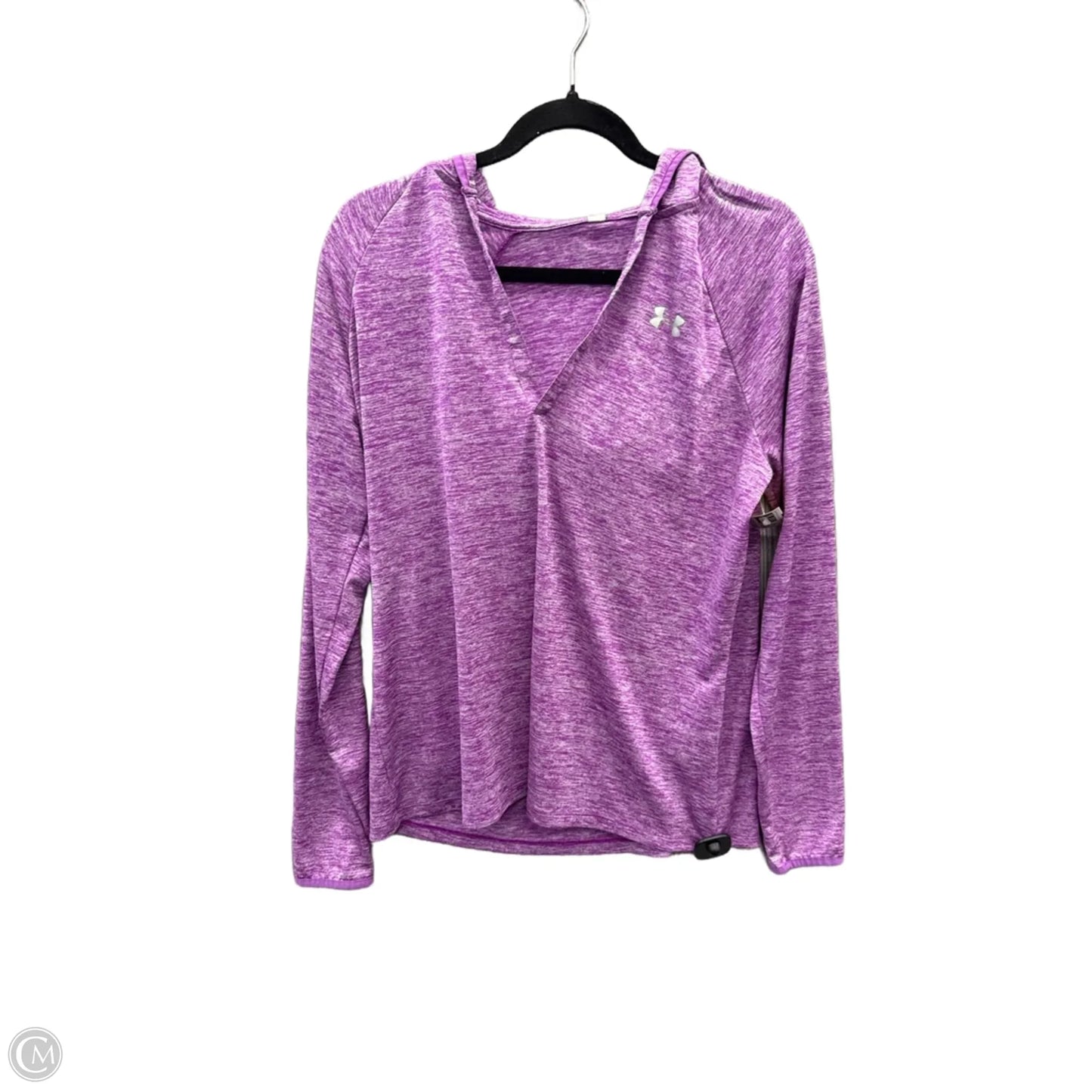 Athletic Top Long Sleeve Hoodie By Under Armour In Purple, Size: Xl