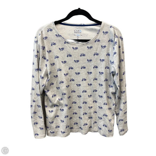 Top Long Sleeve By Croft And Barrow In Blue & Grey, Size: Xlp