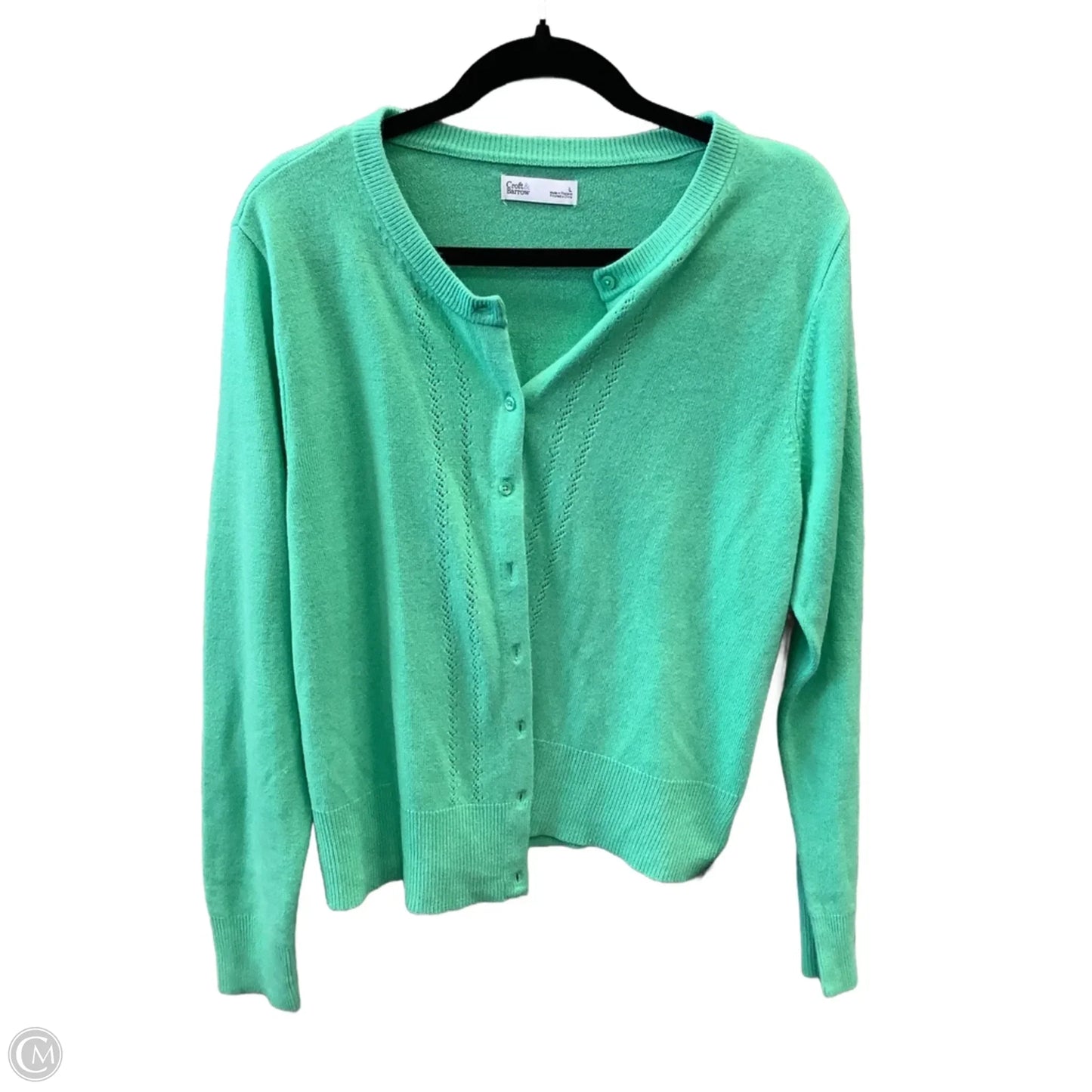 Cardigan By Croft And Barrow In Green, Size: L