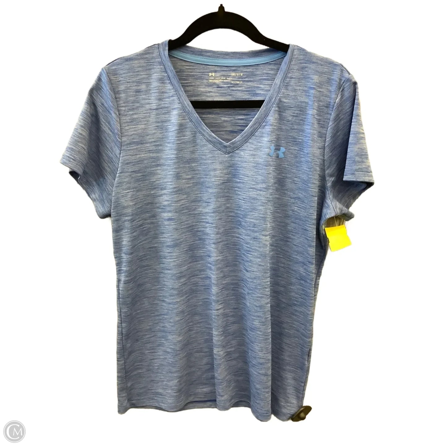 Athletic Top Short Sleeve By Under Armour In Blue, Size: L