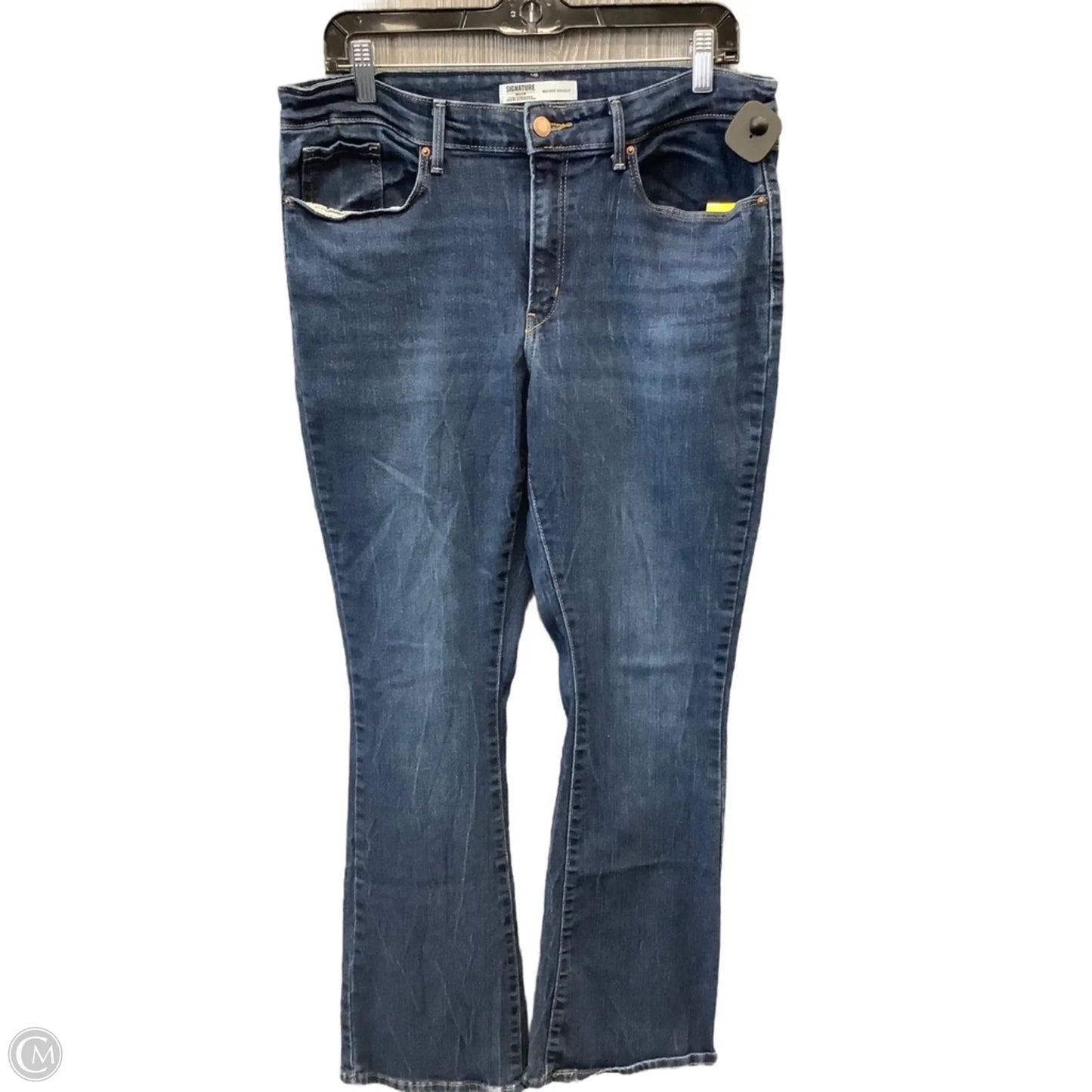 Jeans Boot Cut By Levis Signature In Blue Denim, Size: 12