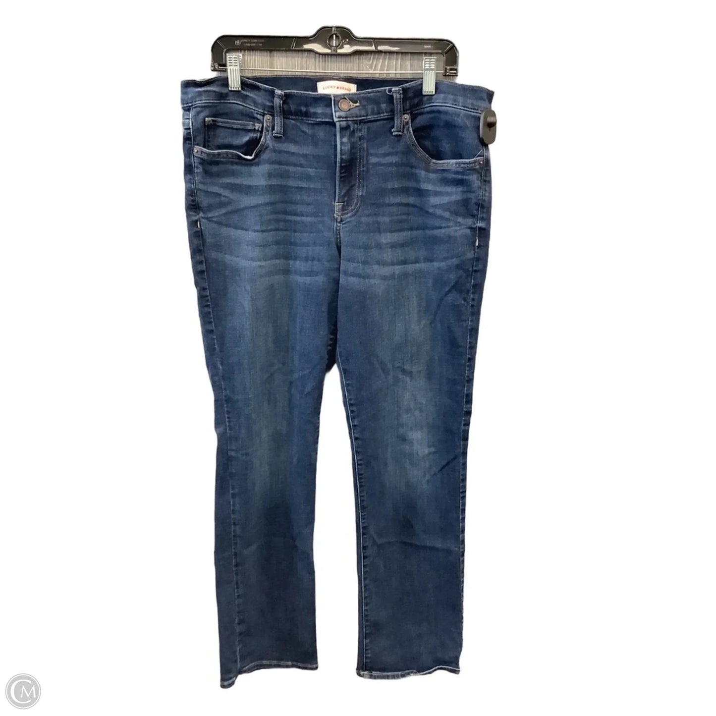 Jeans Straight By Lucky Brand In Blue Denim, Size: 14