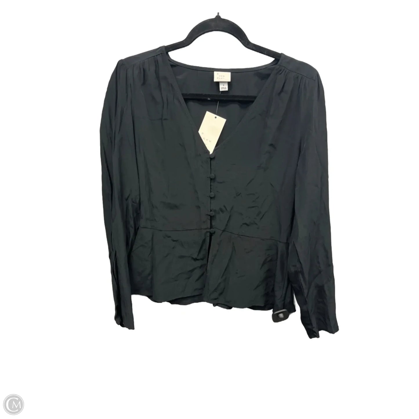 Top Long Sleeve By A New Day In Black, Size: M