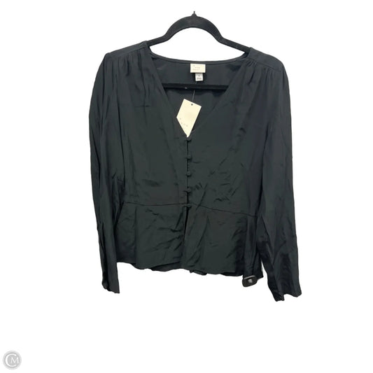 Top Long Sleeve By A New Day In Black, Size: M