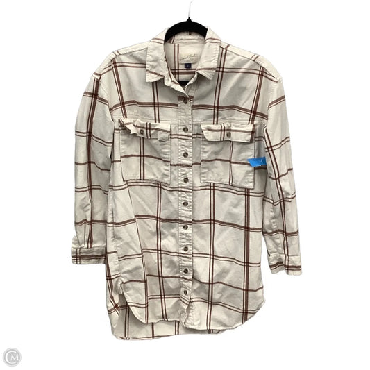 Jacket Shirt By Universal Thread In Plaid Pattern, Size: S