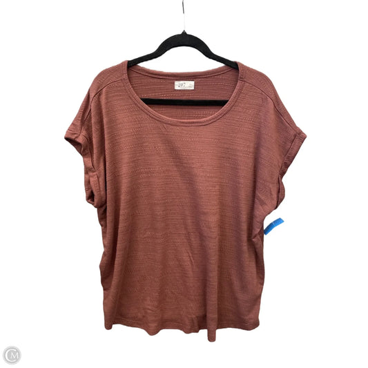 Top Short Sleeve By Maurices In Brown, Size: Xl