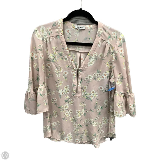 Top Long Sleeve By Express In Pink, Size: M