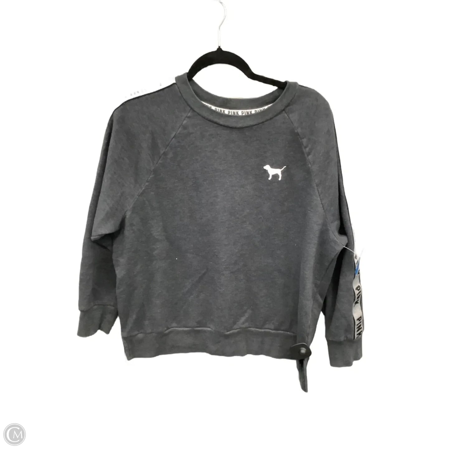 Sweatshirt Crewneck By Pink In Grey, Size: M