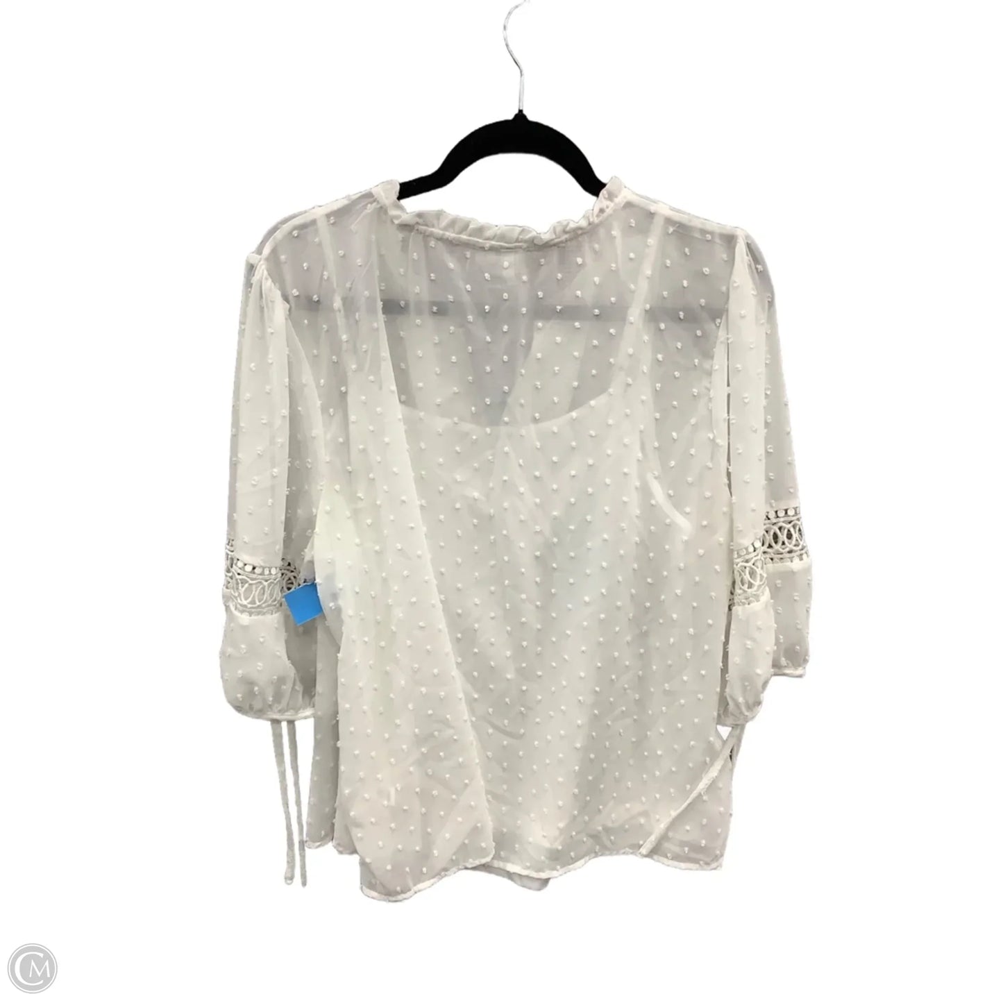 Top Long Sleeve By Cato In White, Size: Xl