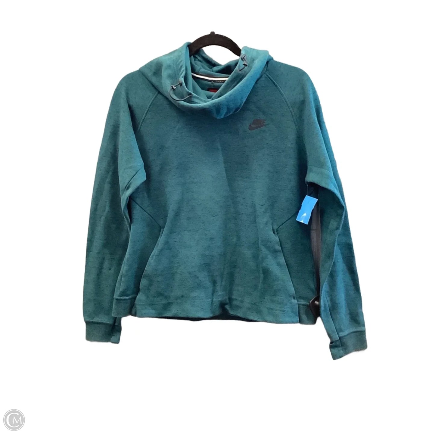 Athletic Sweatshirt Collar By Nike Apparel In Green, Size: L