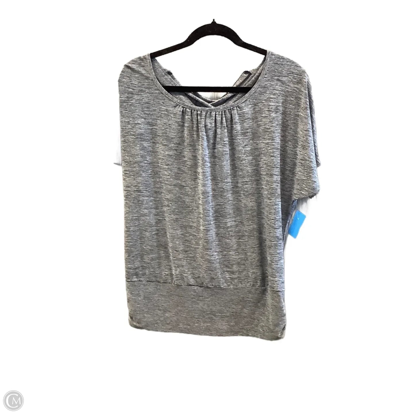 Top Short Sleeve By Ab Studio In Grey, Size: L
