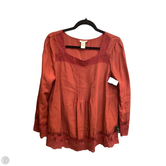 Blouse Long Sleeve By Sundance In Red, Size: M