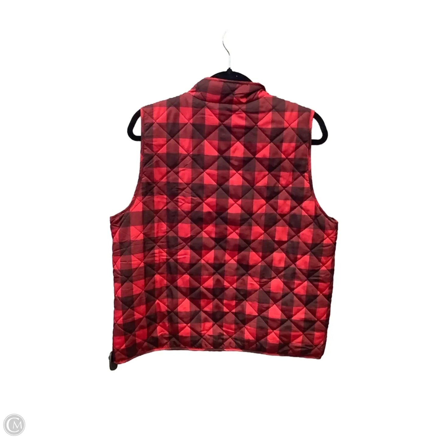 Vest Puffer & Quilted By Relativity In Plaid Pattern, Size: Xl