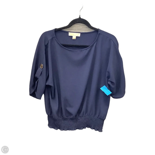 Blouse 3/4 Sleeve By Michael By Michael Kors In Blue, Size: M