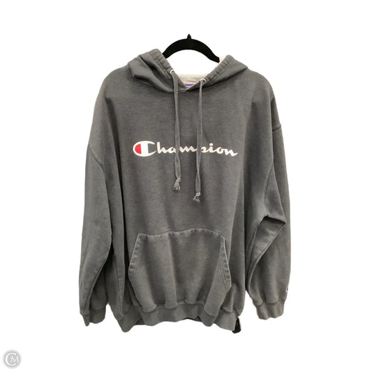 Athletic Sweatshirt Hoodie By Champion In Grey, Size: 2x