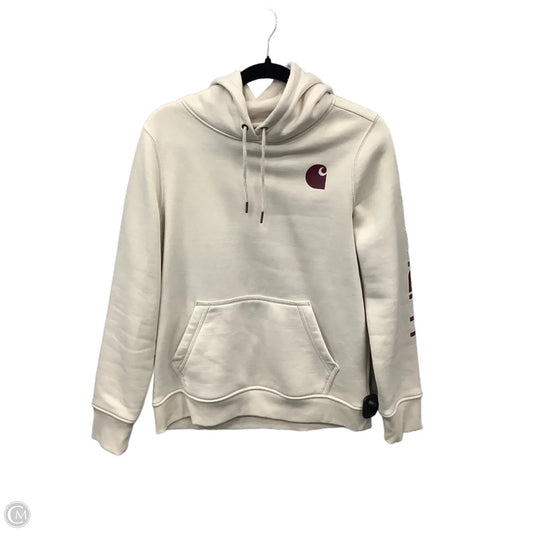 Sweatshirt Hoodie By Carhartt In Cream, Size: S