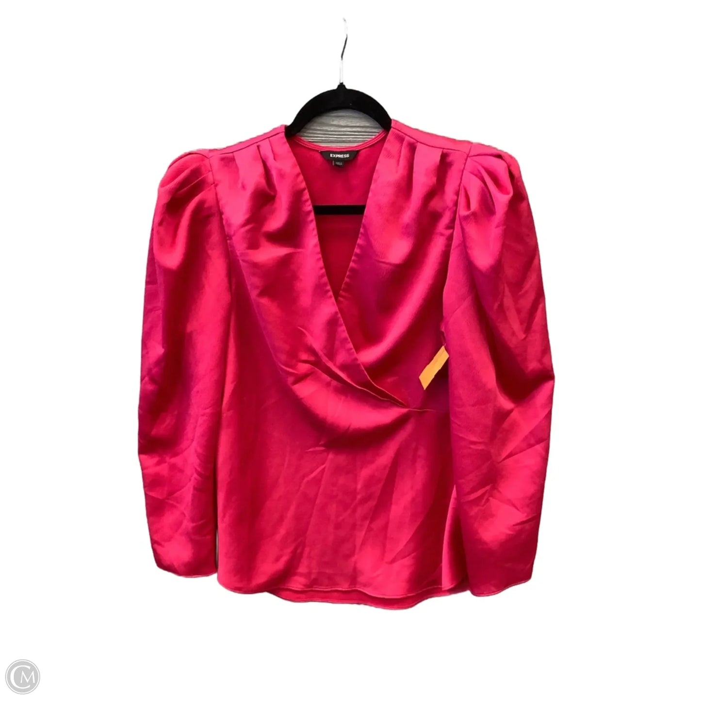 Blouse Long Sleeve By Express In Pink, Size: M