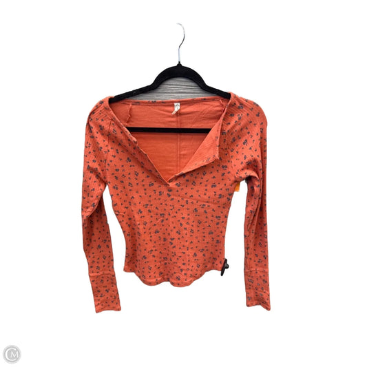 Top Long Sleeve By Free People In Orange, Size: S