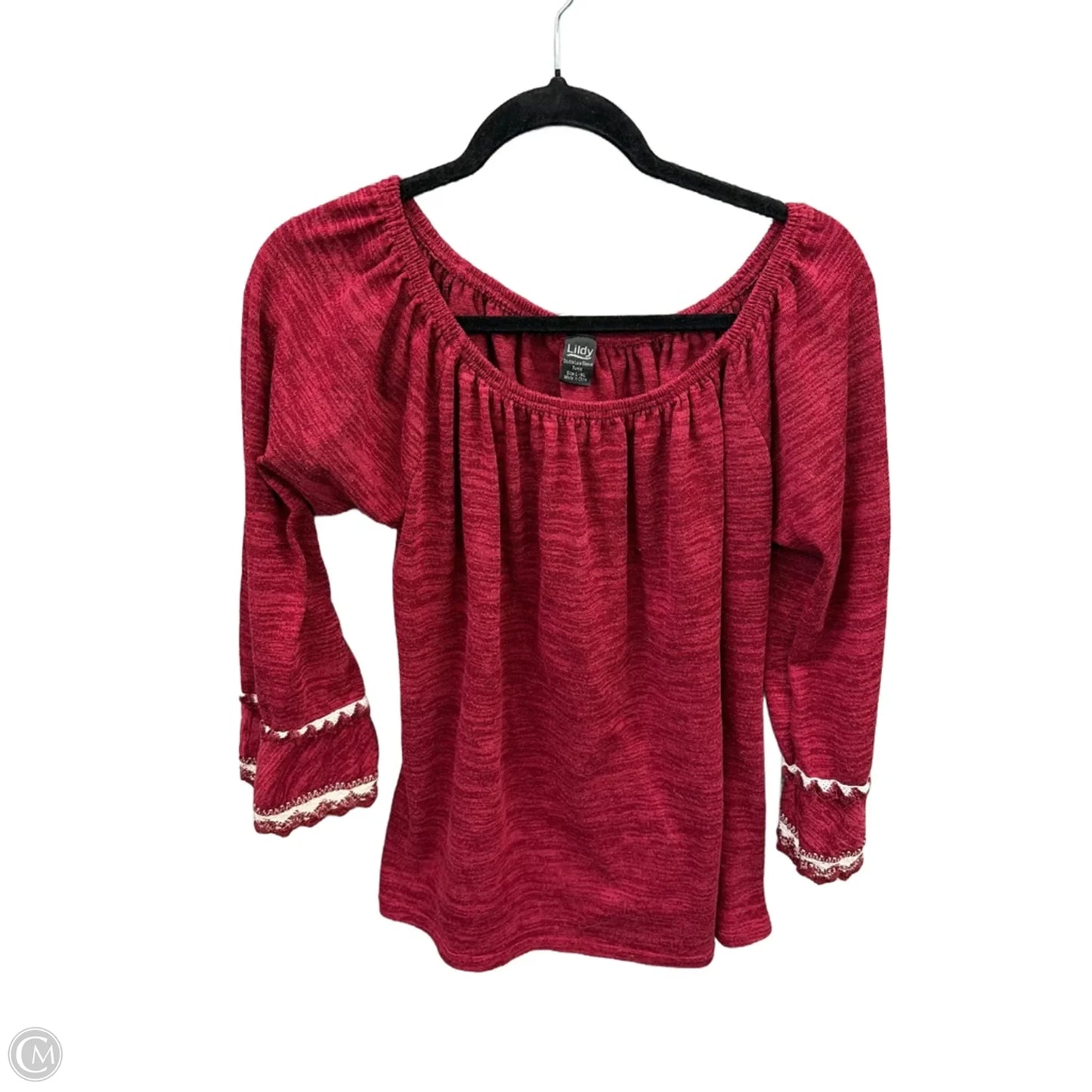 Top Long Sleeve By Lildy In Red, Size: L