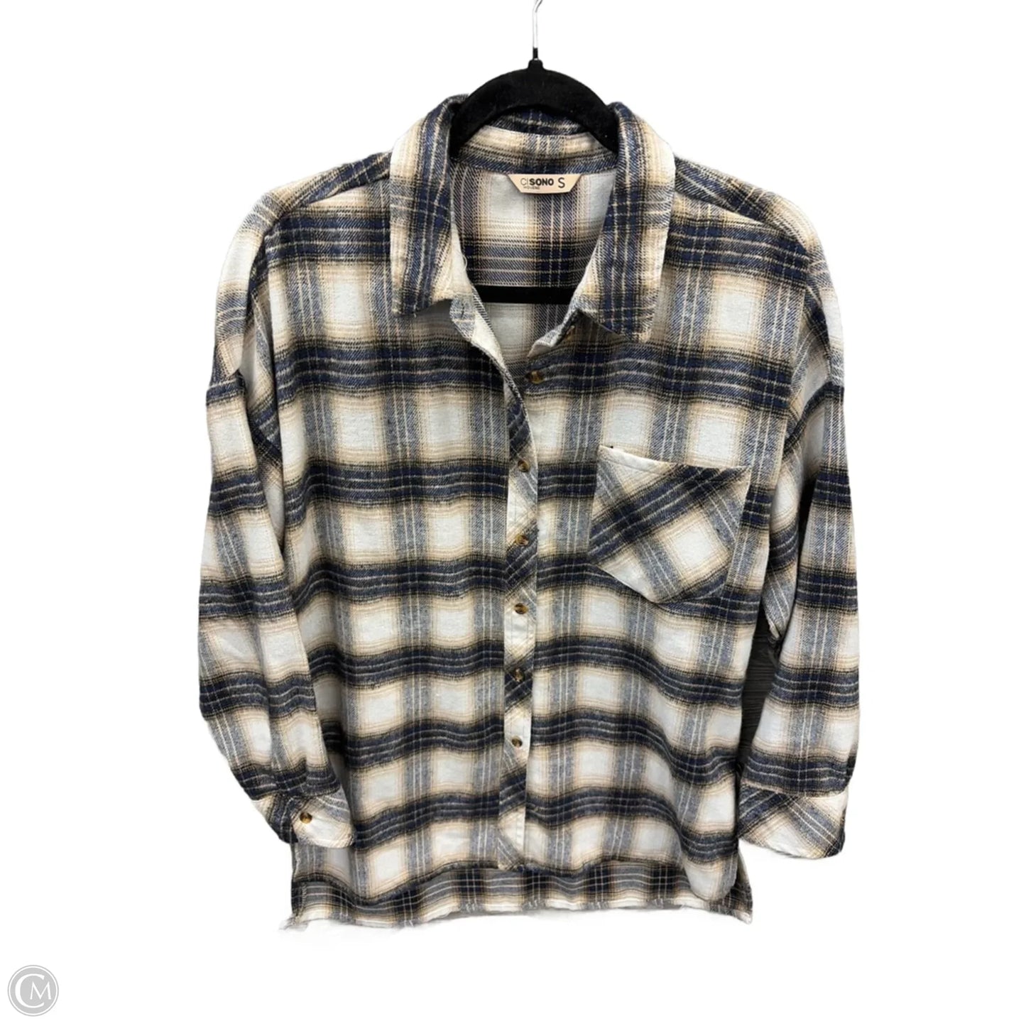 Top Long Sleeve By Clothes Mentor In Plaid Pattern, Size: S