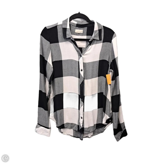 Top Long Sleeve By Thread And Supply In Black & White, Size: S
