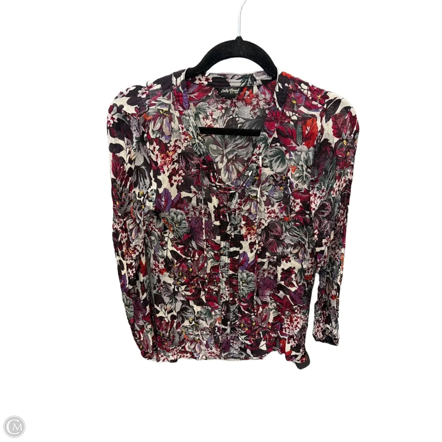 Top Long Sleeve By Lucky Brand In Floral Print, Size: S