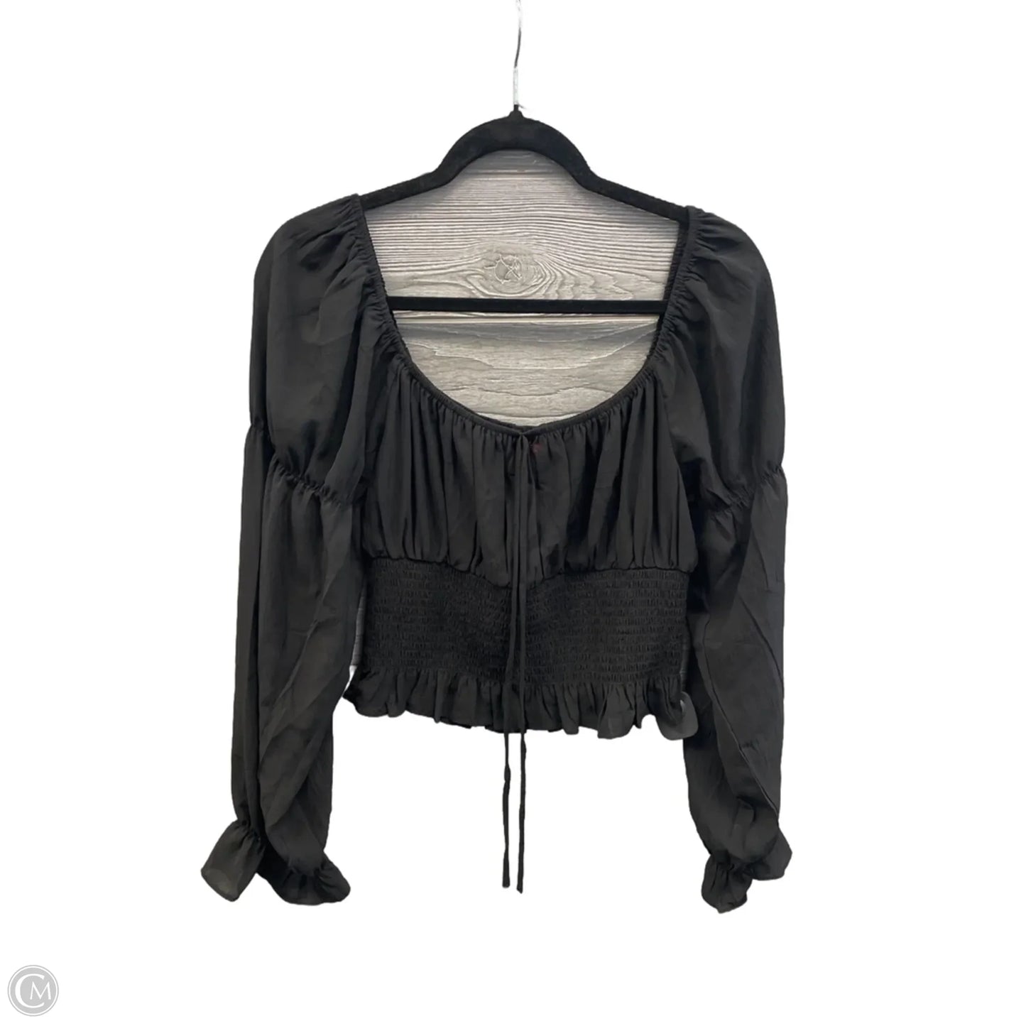 Blouse Long Sleeve By Guess In Black, Size: Xl