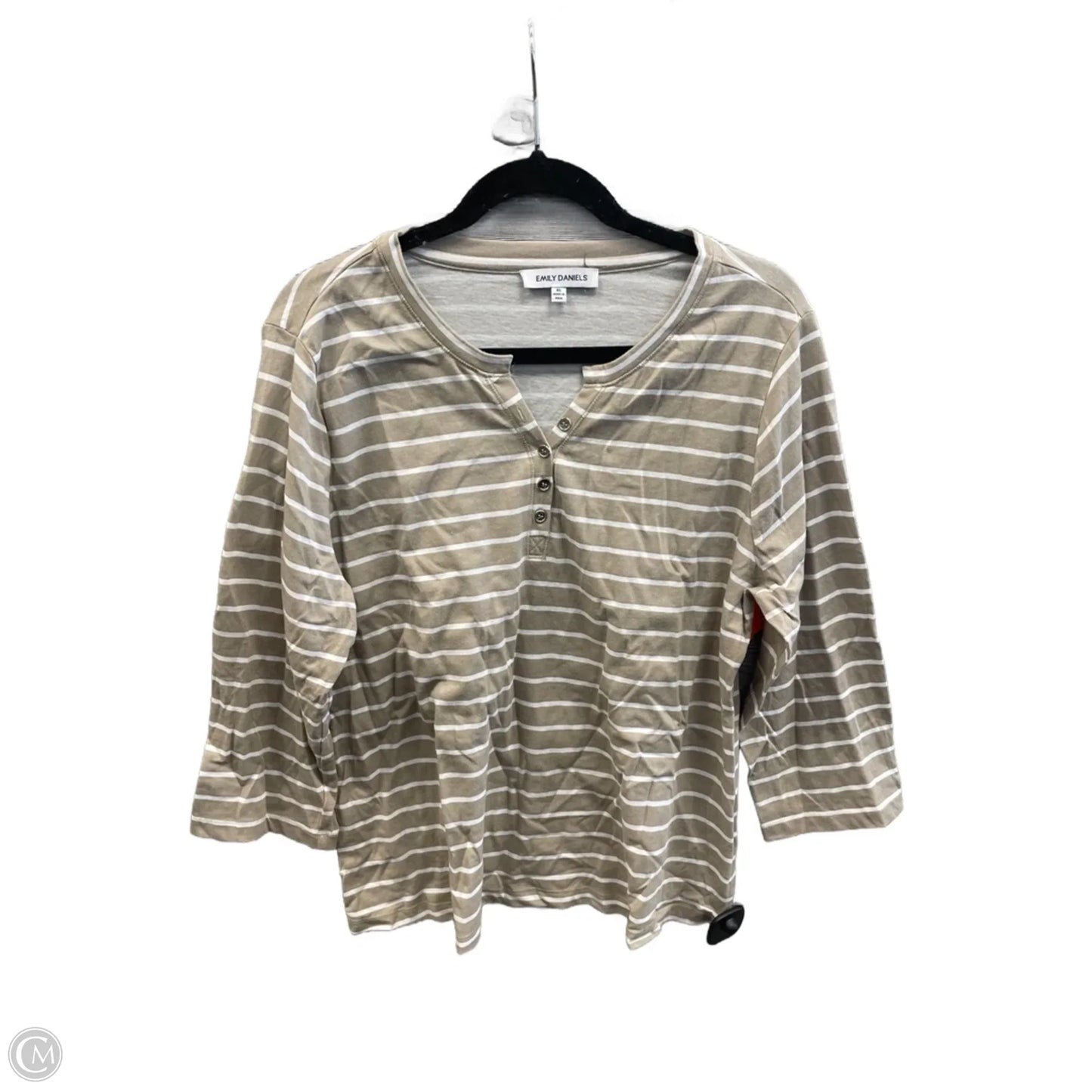 Top Long Sleeve By Emily Daniels In Striped Pattern, Size: Xl