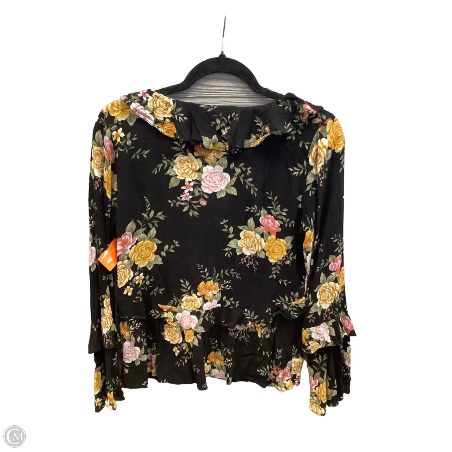 Blouse Long Sleeve By American Eagle In Floral Print, Size: M