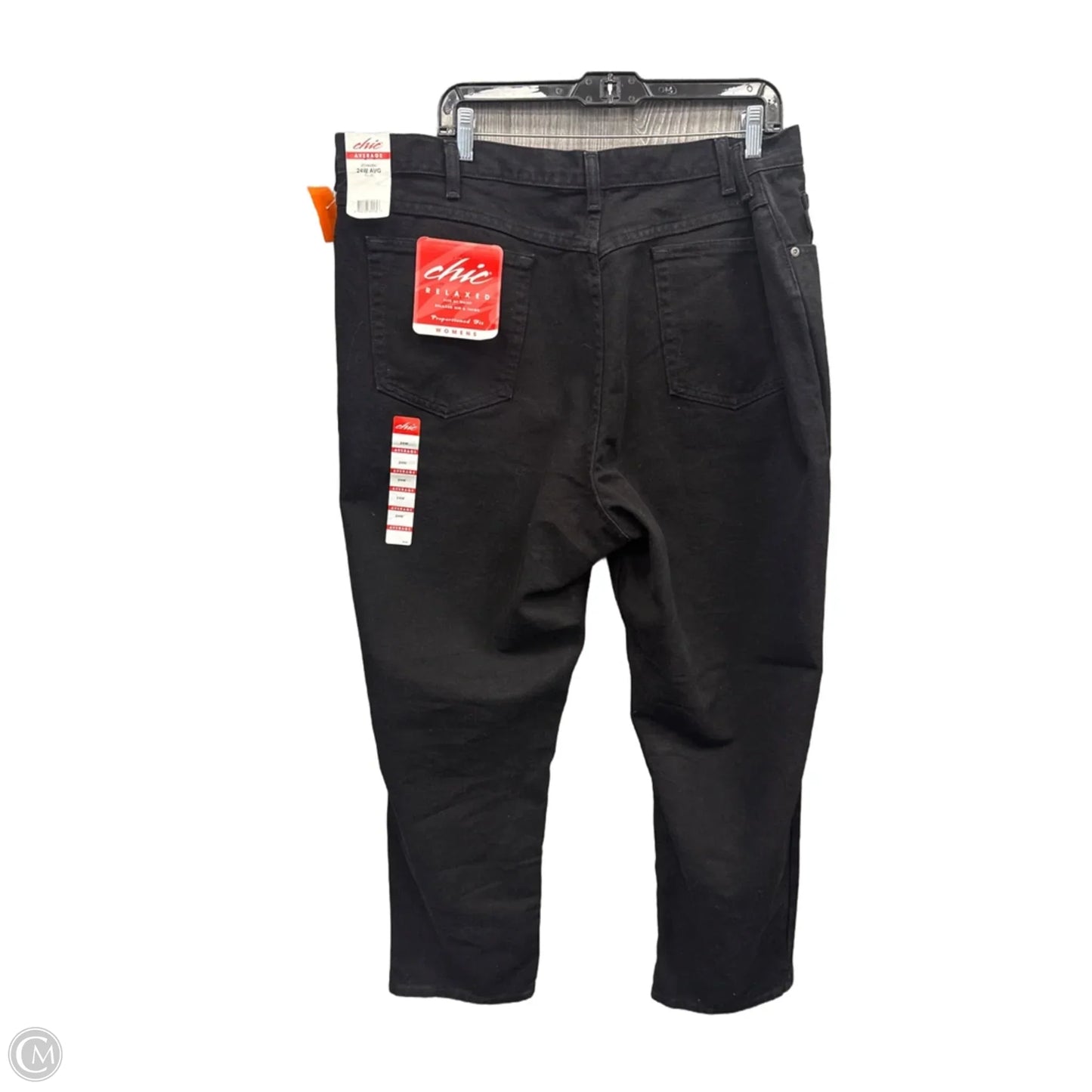 Jeans Straight By Chic In Black Denim, Size: 24