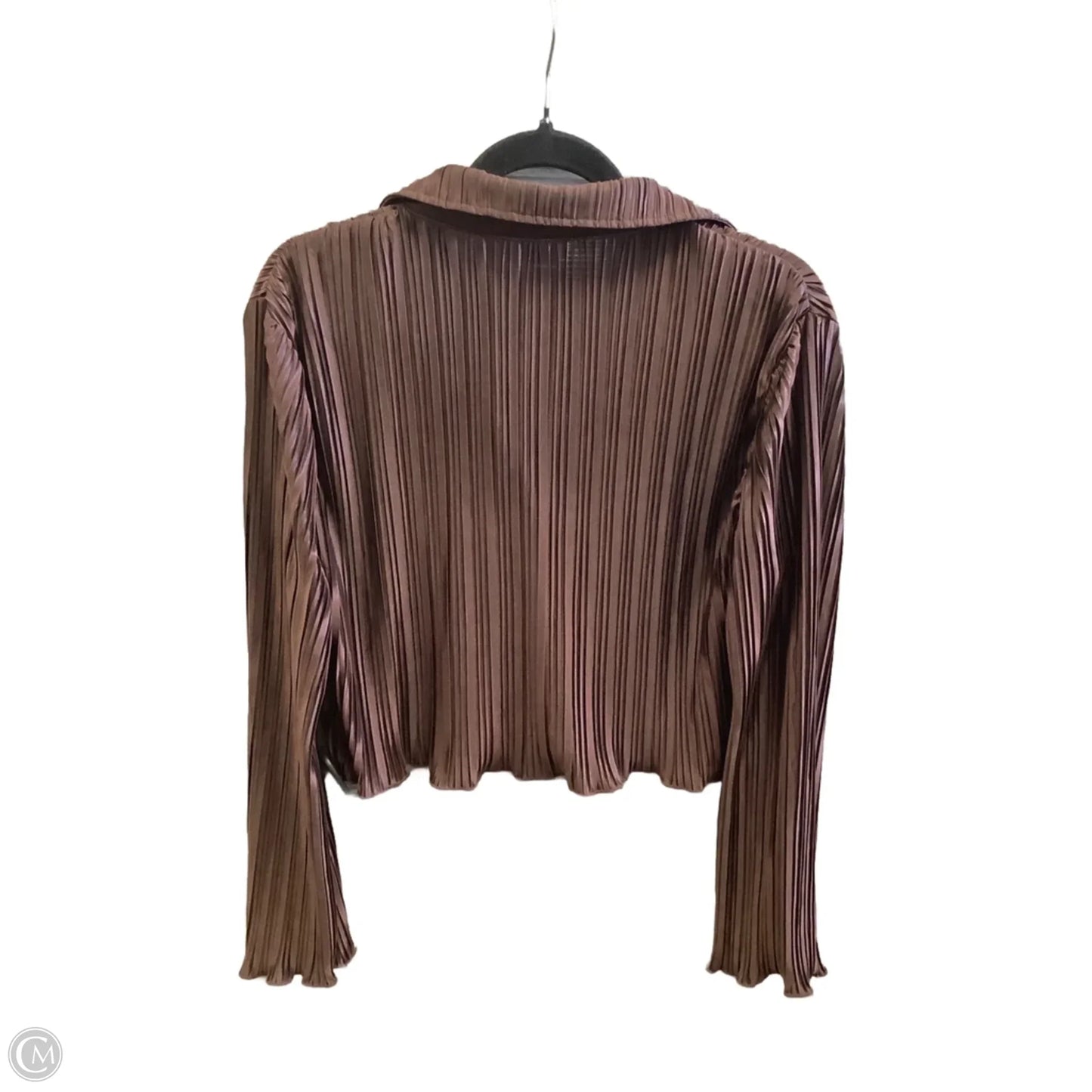 Top Long Sleeve By Willow & Root In Brown, Size: L