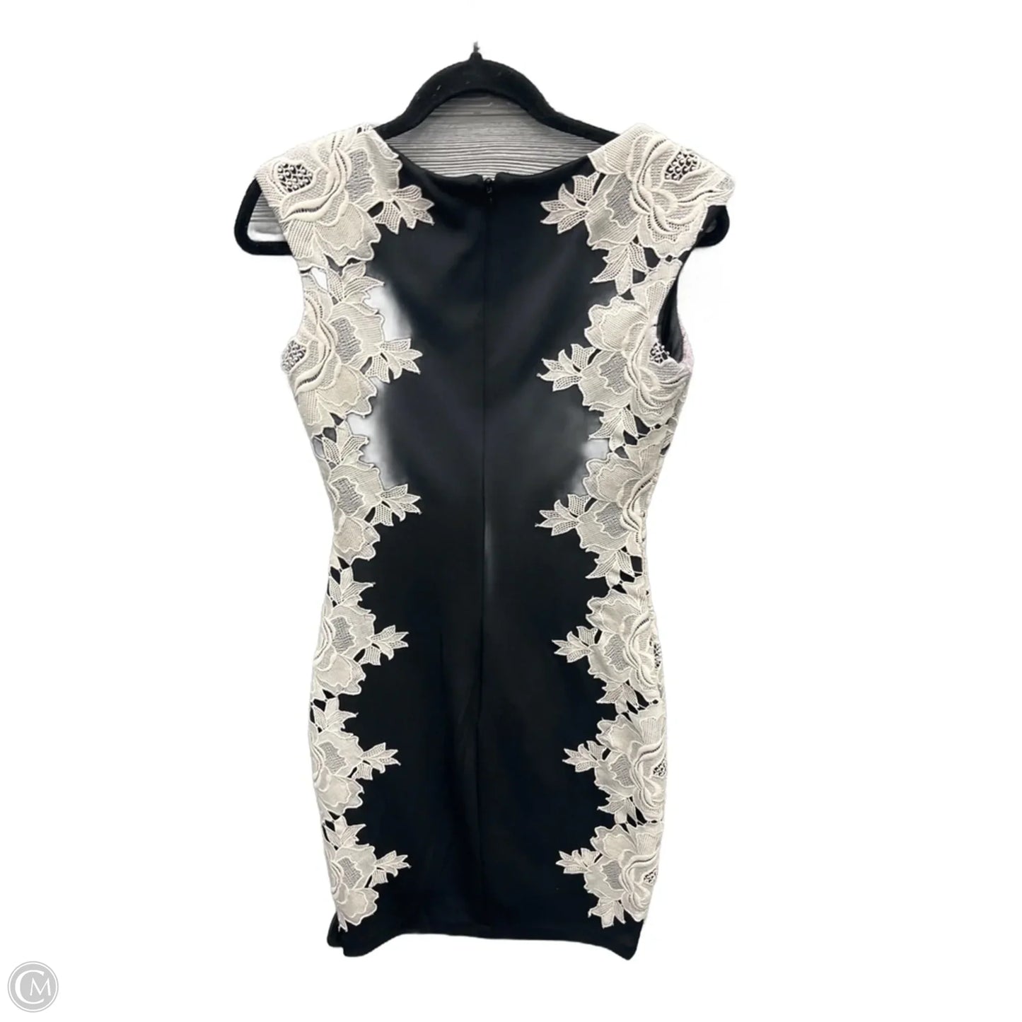 Dress Party Midi By Clothes Mentor In Black & Cream, Size: Xs