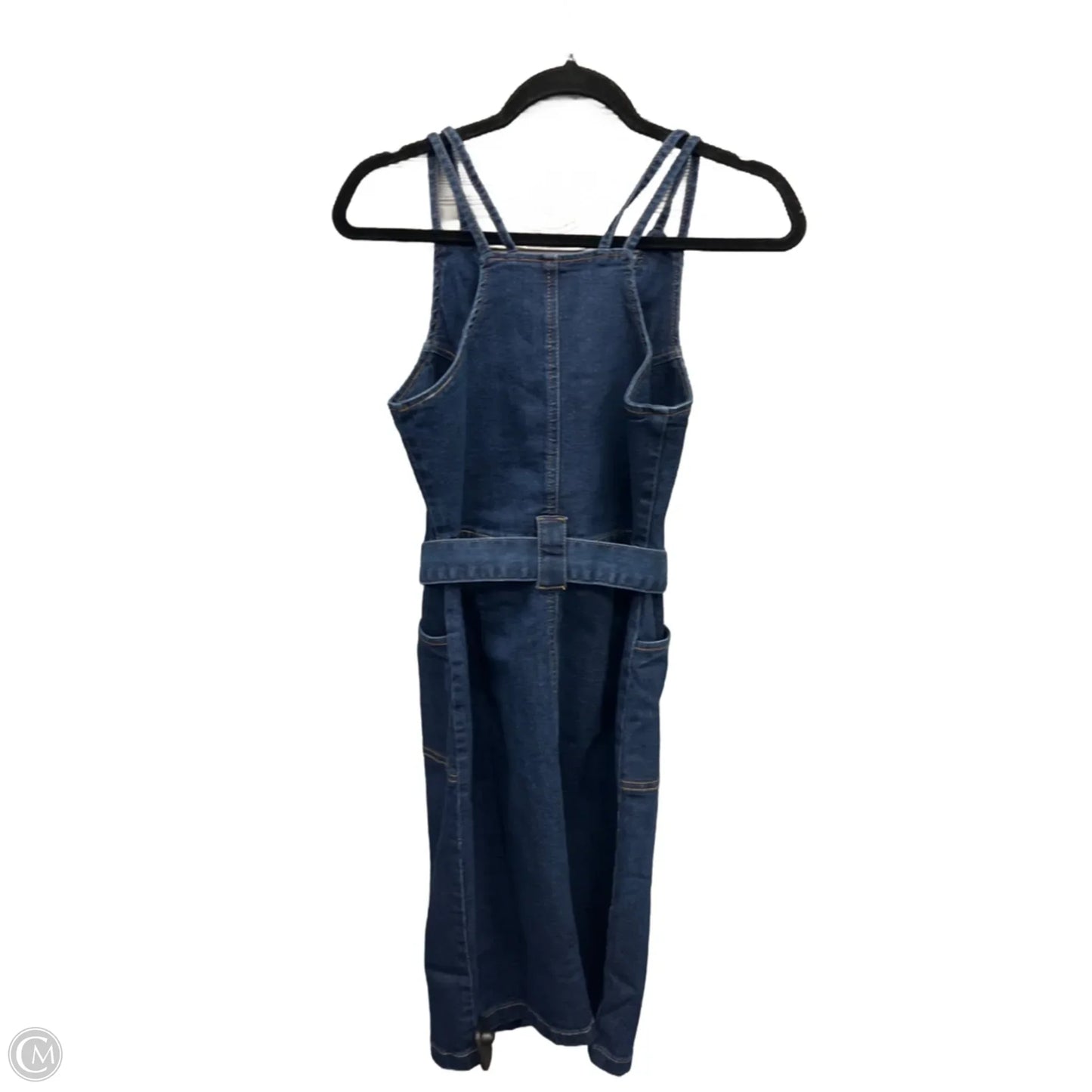 Dress Casual Midi By Venus In Blue Denim, Size: S