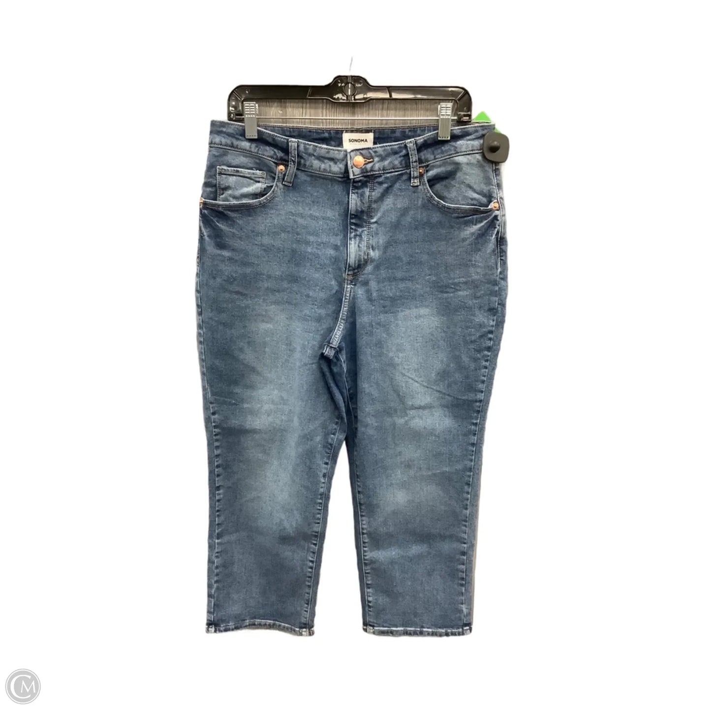 Jeans Cropped By Sonoma In Blue Denim, Size: 16