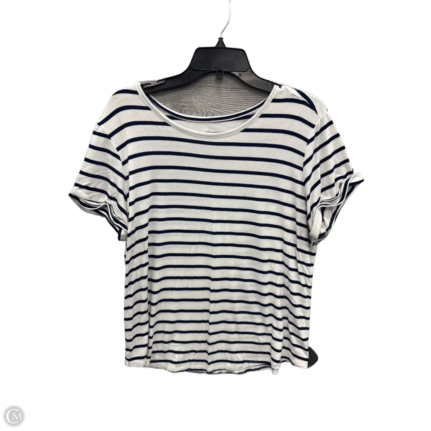 Top Short Sleeve By St Johns Bay In Striped Pattern, Size: L