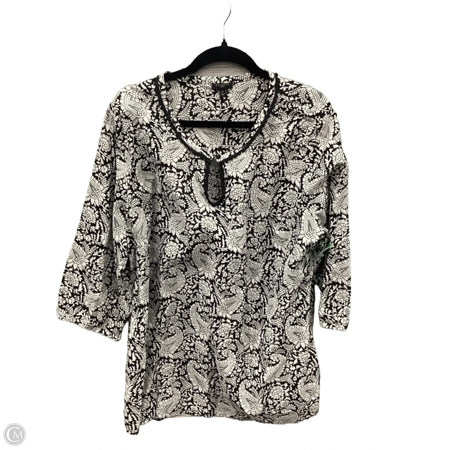 Top Long Sleeve By Talbots In Black & White, Size: 2x