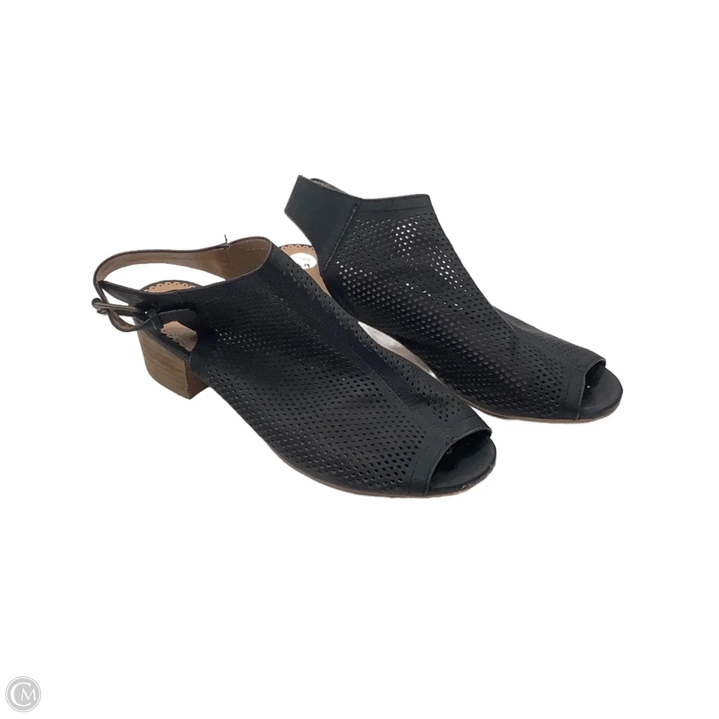 Sandals Heels Kitten By Restricted In Black, Size: 8.5
