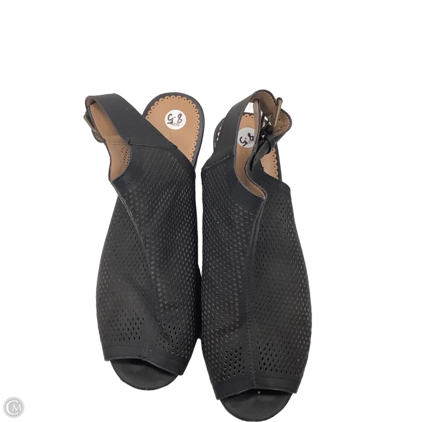 Sandals Heels Kitten By Restricted In Black, Size: 8.5