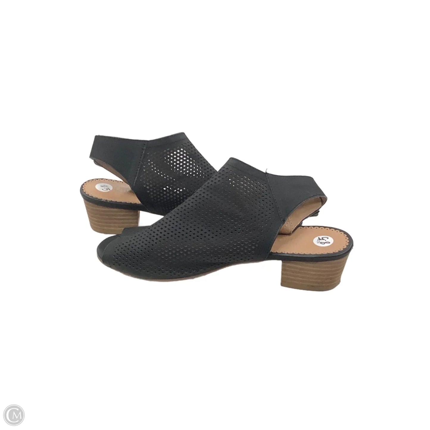 Sandals Heels Kitten By Restricted In Black, Size: 8.5