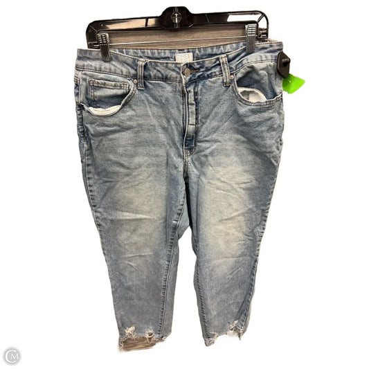 Jeans Cropped By Time And Tru In Blue Denim, Size: 14