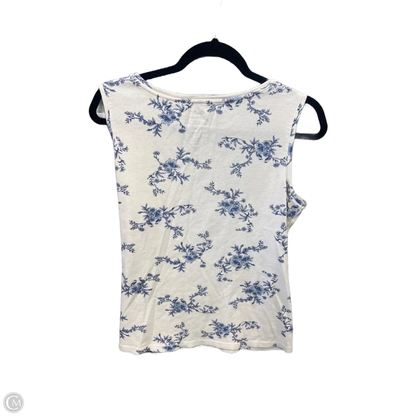 Top Sleeveless By Croft And Barrow In Blue & White, Size: M