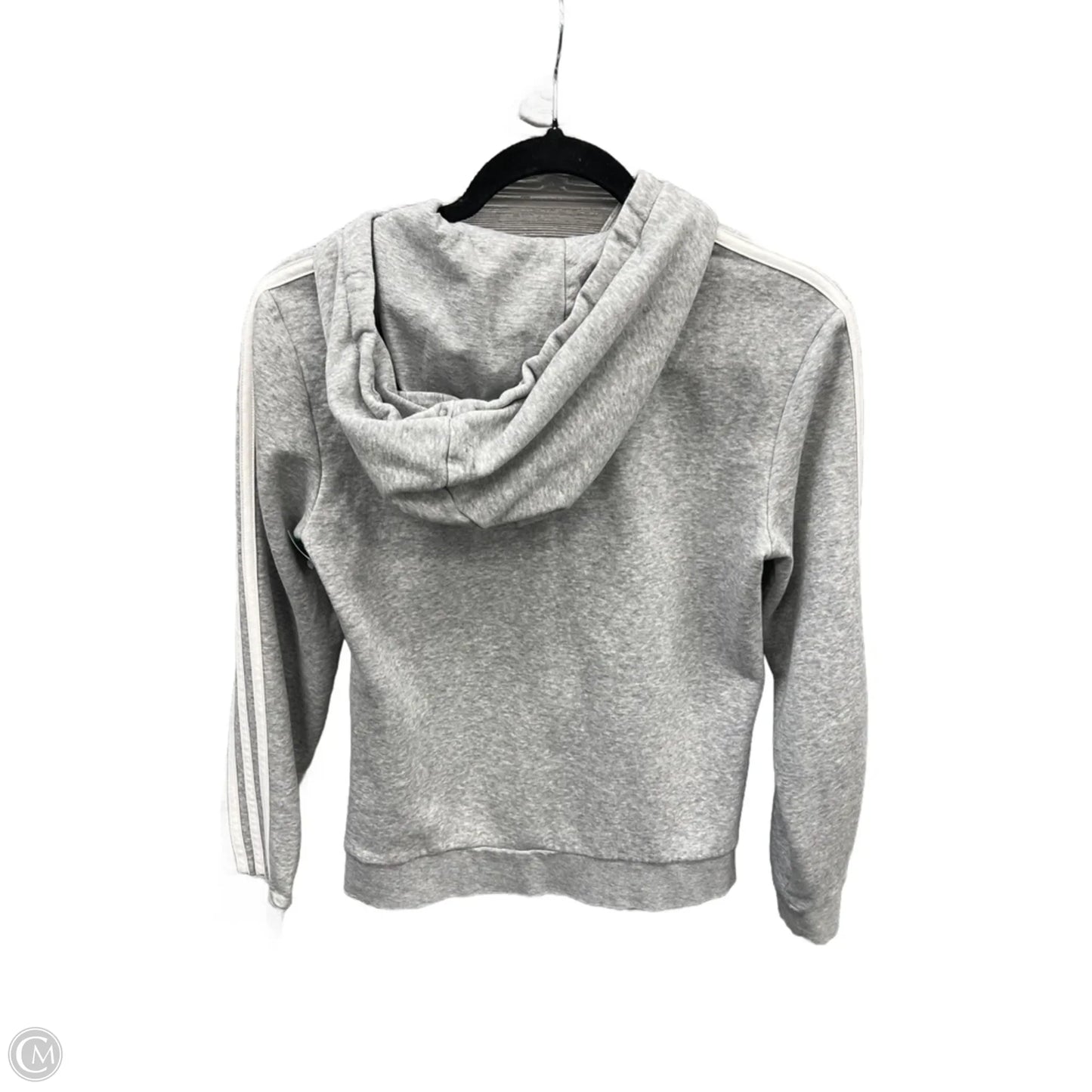 Athletic Top Long Sleeve Hoodie By Adidas In Grey, Size: S