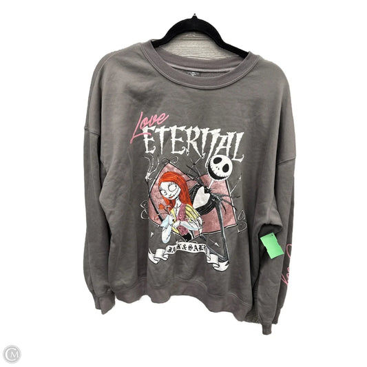 Sweatshirt Crewneck By Disney In Grey, Size: Xl