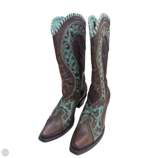 Boots Western By Corral In Blue & Brown, Size: 9.5